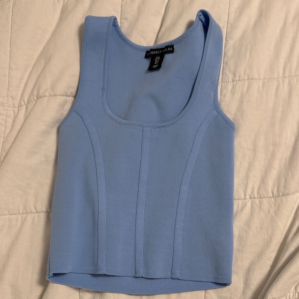Cropped Corset Knit Tank Top
